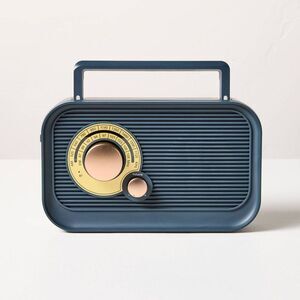 Open Box - Portable Radio Navy/Brass - Hearth & Hand with Mag Navy/Brass